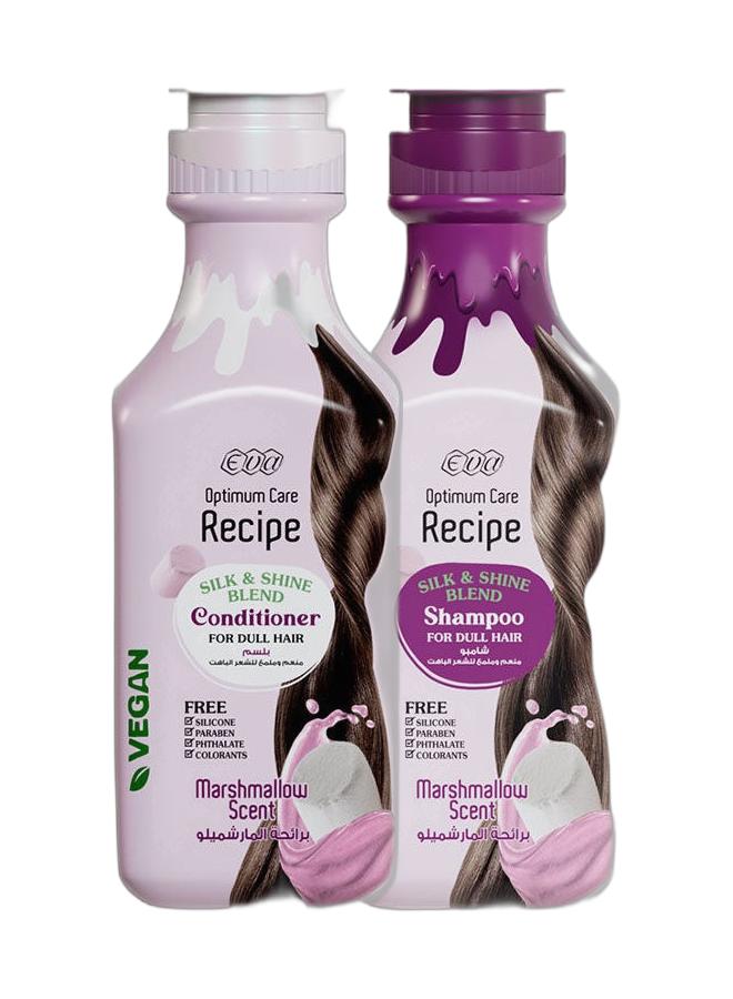 Eva Optimum Care Recipe Silk & Shine Blend Shampoo Marshmallow Scent 350 Ml + Conditioner 350 ML - Image 1
