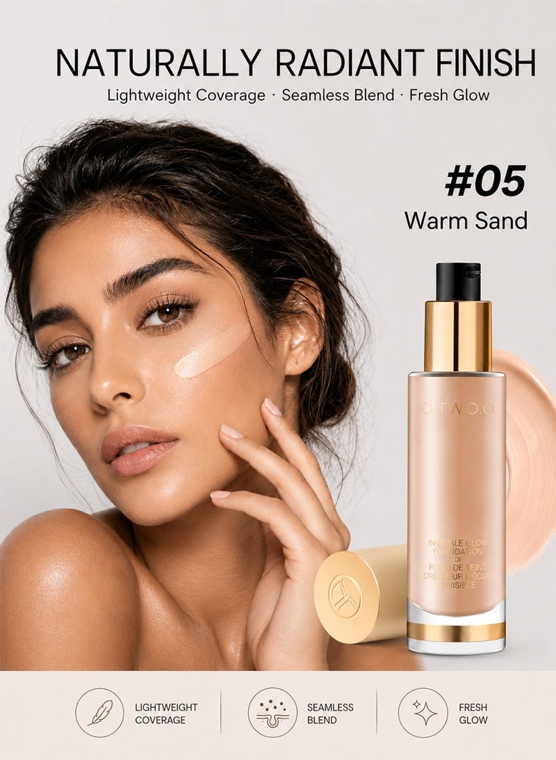 O.TWO.O Gold Series Invisible Cover Foundation - Lightweight Soft Matte Liquid Foundation, Natural Looking Base Makeup, Long Lasting Oil Control - Image 2