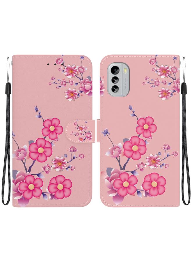 اس-توب جراب هاتف Nokia G60 مصنوع من الجلد برسومات ملونة وملمس كريستالي - Image 1