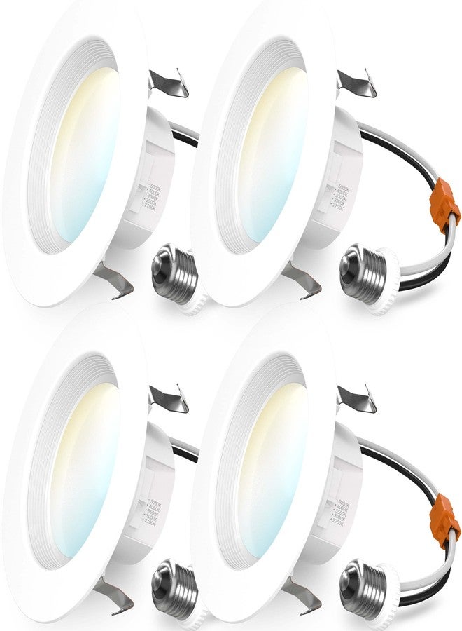 Sunco Lighting Sunco 4 Inch LED Recessed Lights, Retrofit Can Lighting, 660 LM, 11W (40W Equivalent), Selectable CCT 2700K/3000K/3500K/4000K/5000K, Dimmable, Baffle Trim, Replacement Conversion Kit UL 4 Pack - Image 1