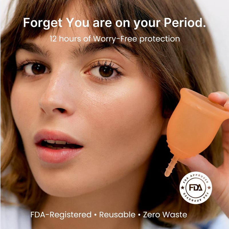 Lena Menstrual Cups, Reusable Period Cup, Tampons, Period Underwear and Menstrual Pads Alternative, Feminine Care, Silicone Menstrual Cup, Made in USA, Super Heavy Flow, Large, Purple - Image 2