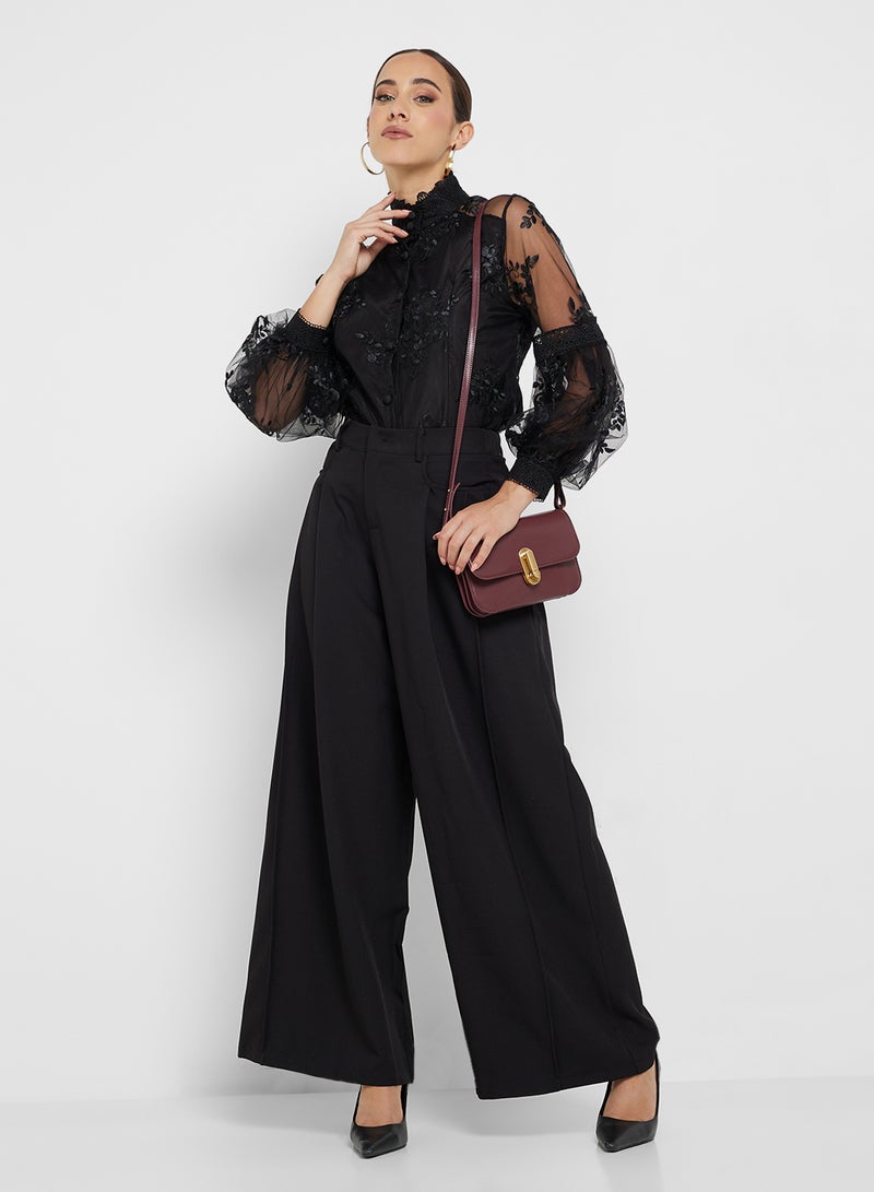 ELLA High Waist Wide Leg Trouser - Image 1