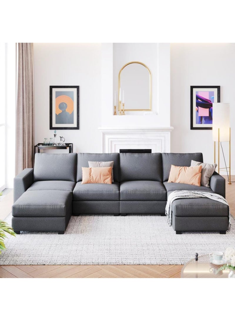 Karnak Cambridge 4 Seater Sofa Modern Design Polyester Sofa For Living Room Color Black - Image 1