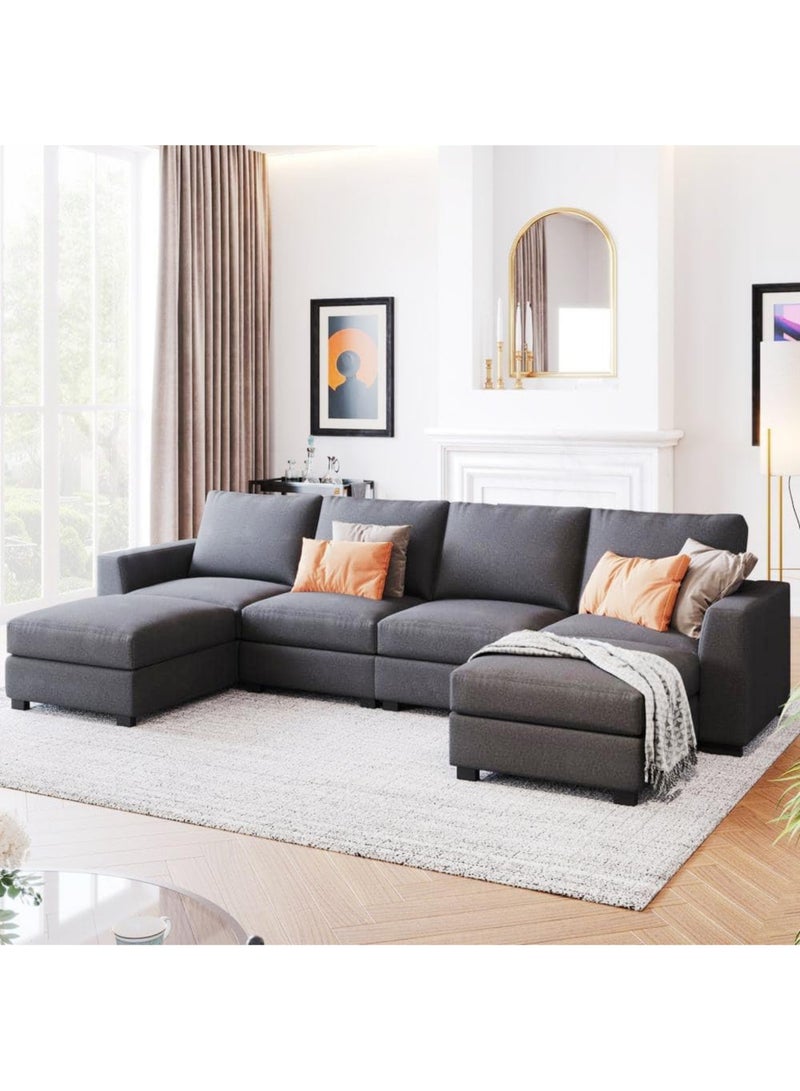 Karnak Cambridge 4 Seater Sofa Modern Design Polyester Sofa For Living Room Color Black - Image 2