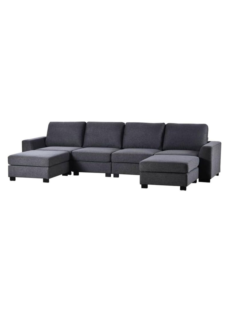 Karnak Cambridge 4 Seater Sofa Modern Design Polyester Sofa For Living Room Color Black - Image 3