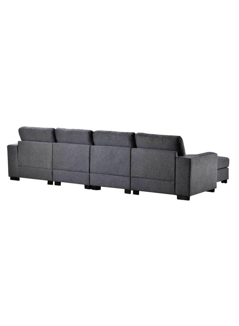 Karnak Cambridge 4 Seater Sofa Modern Design Polyester Sofa For Living Room Color Black - Image 5