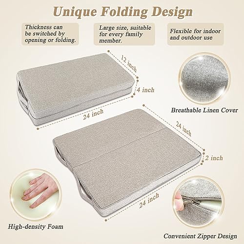ECISZ Meditation Floor Cushion for Yoga Adults Square Floor Pillows Seating Large Meditation Cushion Yoga Pillows for Sitting on Floor Meditation Pillow Mat Outdoor Rectangle Floor Sitting Cushion - Image 3