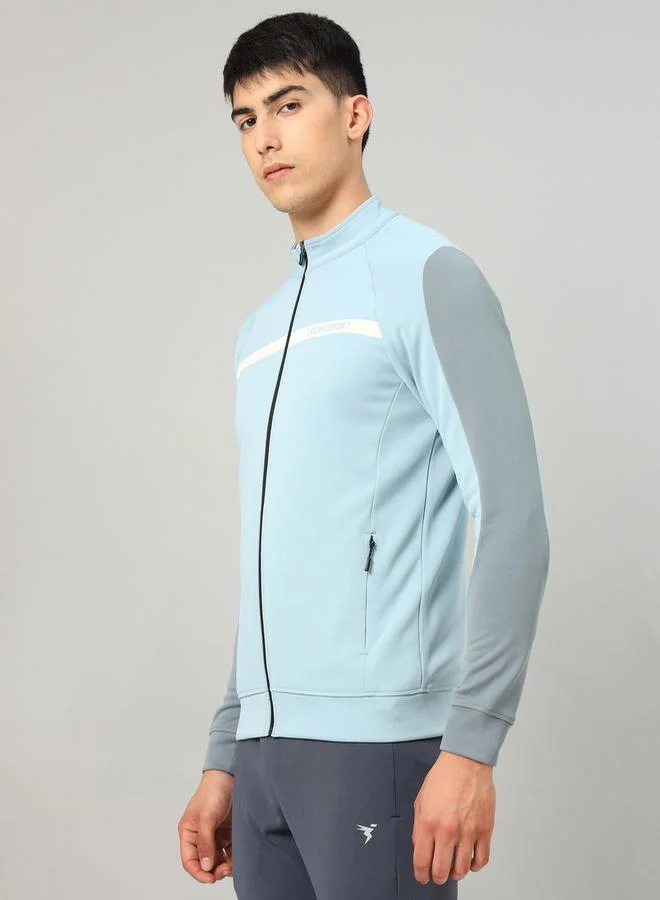 تكنوسبورت Contrast Panel Sleeve Full Zip Sports Jacket by Styli