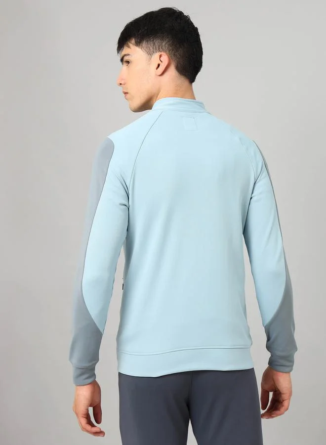 تكنوسبورت Contrast Panel Sleeve Full Zip Sports Jacket by Styli