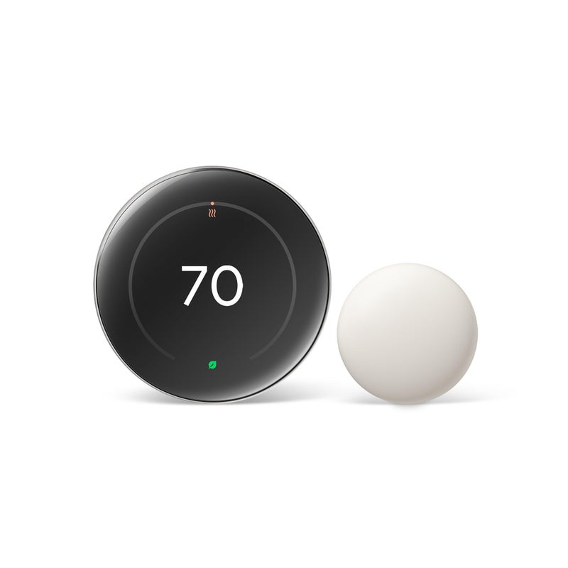 Google Nest Learning Thermostat 4th gen Nest Temperature Sensor 2nd gen Silver - Image 2