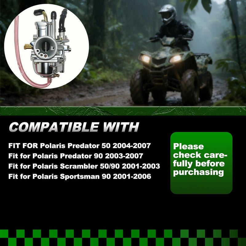 Rebuiman Manual Choke Carburetor with Air Filter Box for Polaris Sportsman 90, Scrambler 50 90, Predator 50 90, Yamaha JOG 50 90 100 - Image 5