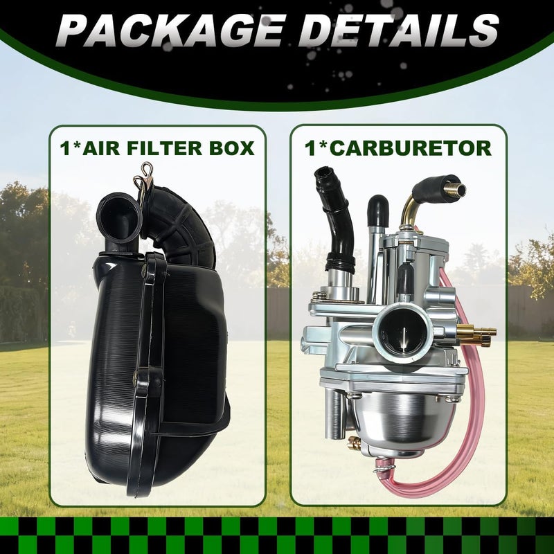 Rebuiman Manual Choke Carburetor with Air Filter Box for Polaris Sportsman 90, Scrambler 50 90, Predator 50 90, Yamaha JOG 50 90 100 - Image 4