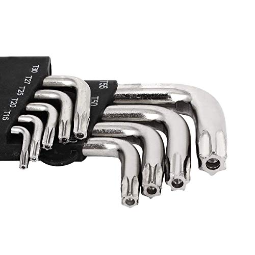 XMHF T15-T55 Long Arm Security Tamper Proof Torx Key Wrench Set Repairing Tool Silve 9 in 1 - Image 3