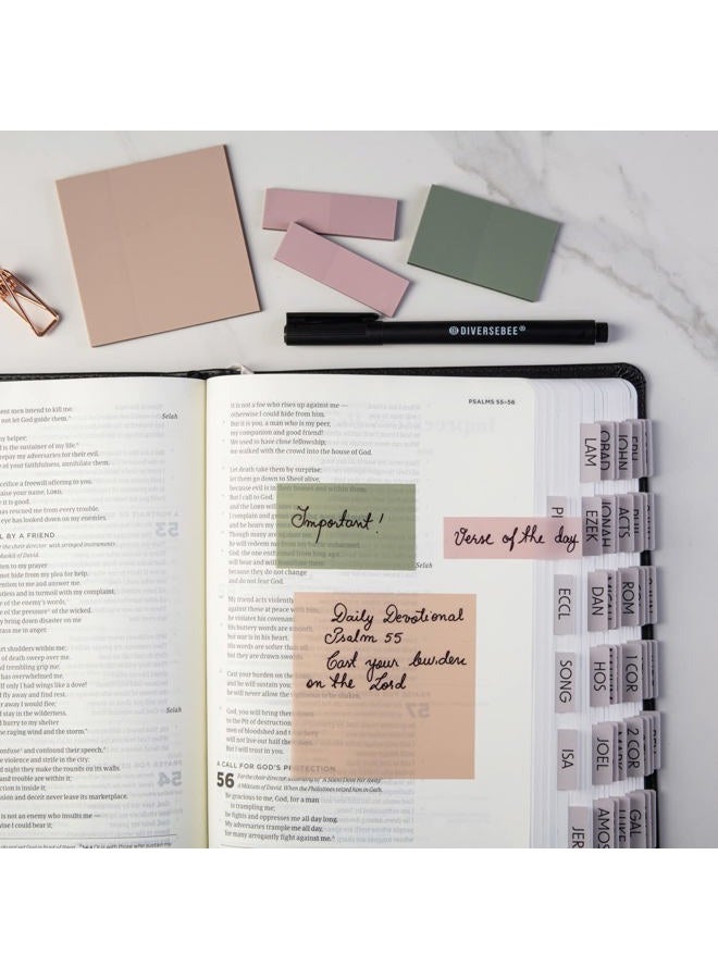 DiverseBee Pastel Transparent Sticky Notes, Cute Clear Sticky Tabs, Translucent Page Flags Book Markers Stickers, Planner Accessories Sticky Notes 3x3, Bible Journaling Study Office School Supplies - Image 2