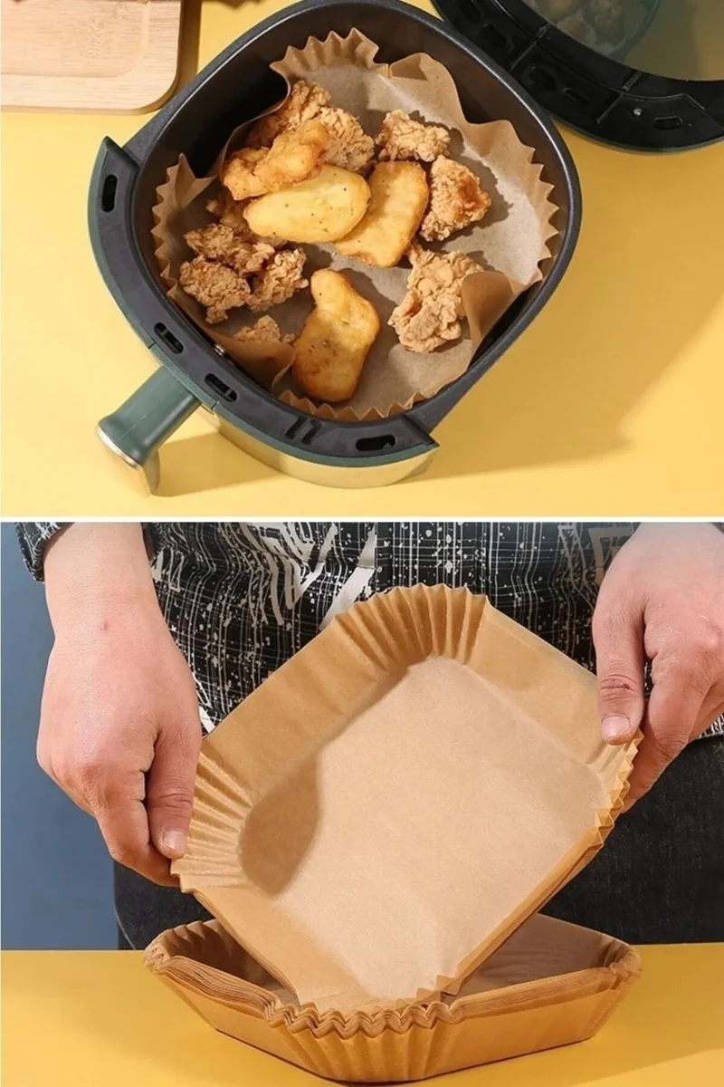 Tiffany 100 Pieces Airfryer Baking Paper Square Plate Model Oil Paper