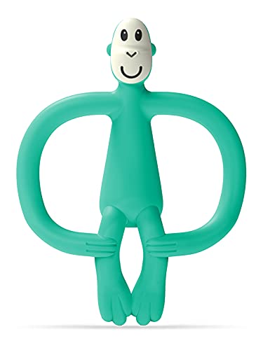 Matchstick Monkey Silicone Teether Gel Applicator Silicone Baby Teether EasytoGrip BPAFree Supports SelfSoothing Early Brushing 3 Months 4 Inches Green - Image 1