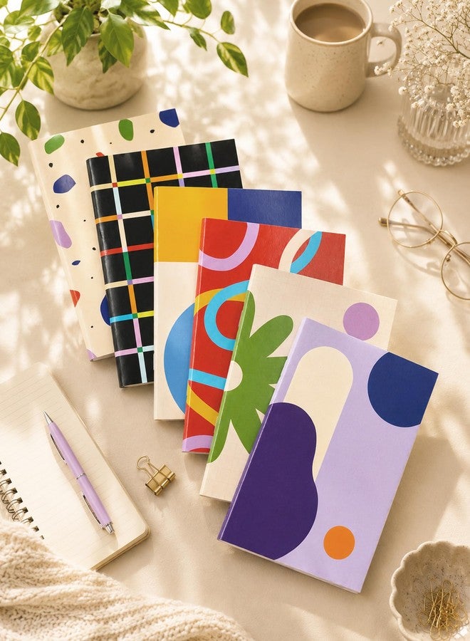 DOODLE Set of 6 B6 Notebooks | 12 x 18 cm Soft Cover | 76 Pages Each | Compact Ruled Scribbl Notebooks for Notes, Plans, Practice, Journaling, School, College & Everyday Writing - Image 1
