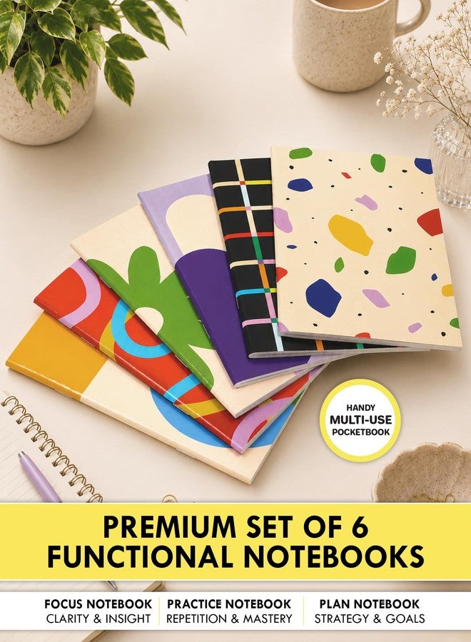 DOODLE Set of 6 B6 Notebooks | 12 x 18 cm Soft Cover | 76 Pages Each | Compact Ruled Scribbl Notebooks for Notes, Plans, Practice, Journaling, School, College & Everyday Writing - Image 2