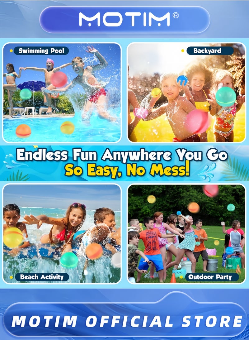 Motim 12 Pack Water Balloons Kids Toys QuickFill and Reusable Self-Sealing Balloons for Swimming Pool & Beach & Outdoor & Birthday Party Decorations - Image 4