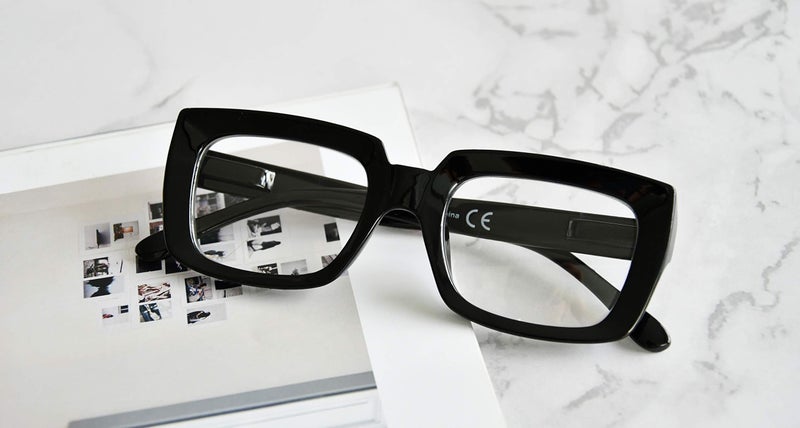 آي كيبر Eyekepper 4 Pack Syng Reading Classes Women - قراءات مربعة كبيرة الحجم أسود - Image 5