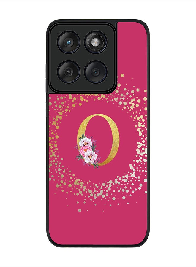 Stylizedd For Motorola MOTO Edge 60 Fusion/ Edge 60 Case,Slim fit Camera Protection, Shockproof Thin Phone cover  - Custom Monogram Floral - O ( Deep Pink ) - Image 1