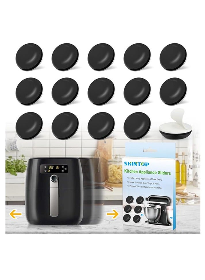 شنتوب أشرطة انزلاق الأجهزة المنزلية – 16 قطعة قابلة للالتصاق – سهولة تحريك الأجهزة الصغيرة – أدوات منزلية لتوفير المساحة - Image 1