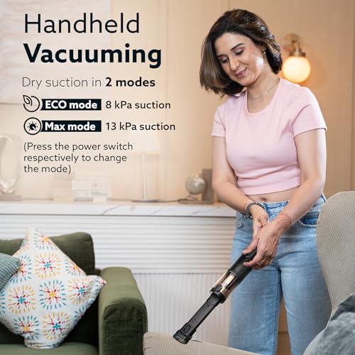 AGARO Royal Mini Hand Held Vacuum Cleaner, Portable Car Vacuum, 13 kPa Powerful Suction Vacuum Cleaner, Low Noise, Rechargeable, Mini Hand Held Vacuum for Car Home Pet Office - Image 2