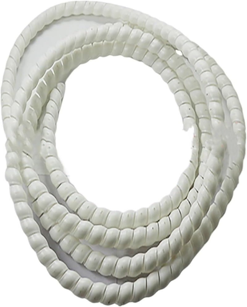 Cord wrap, Cable Tidy Sleeve Spiral Wrap 2 Meter Wire Protective Tube 8mm 10mm 12mm 14mm 16mm Flame Retardant Pipe Sleeving(White,8mm inside diameter) - Image 1