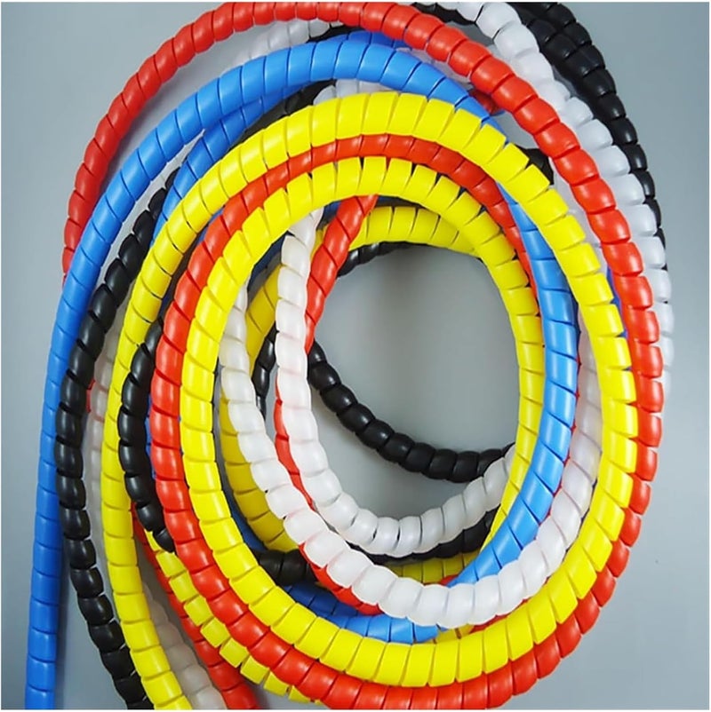 Cord wrap, Cable Tidy Sleeve Spiral Wrap 2 Meter Wire Protective Tube 8mm 10mm 12mm 14mm 16mm Flame Retardant Pipe Sleeving(White,8mm inside diameter) - Image 2