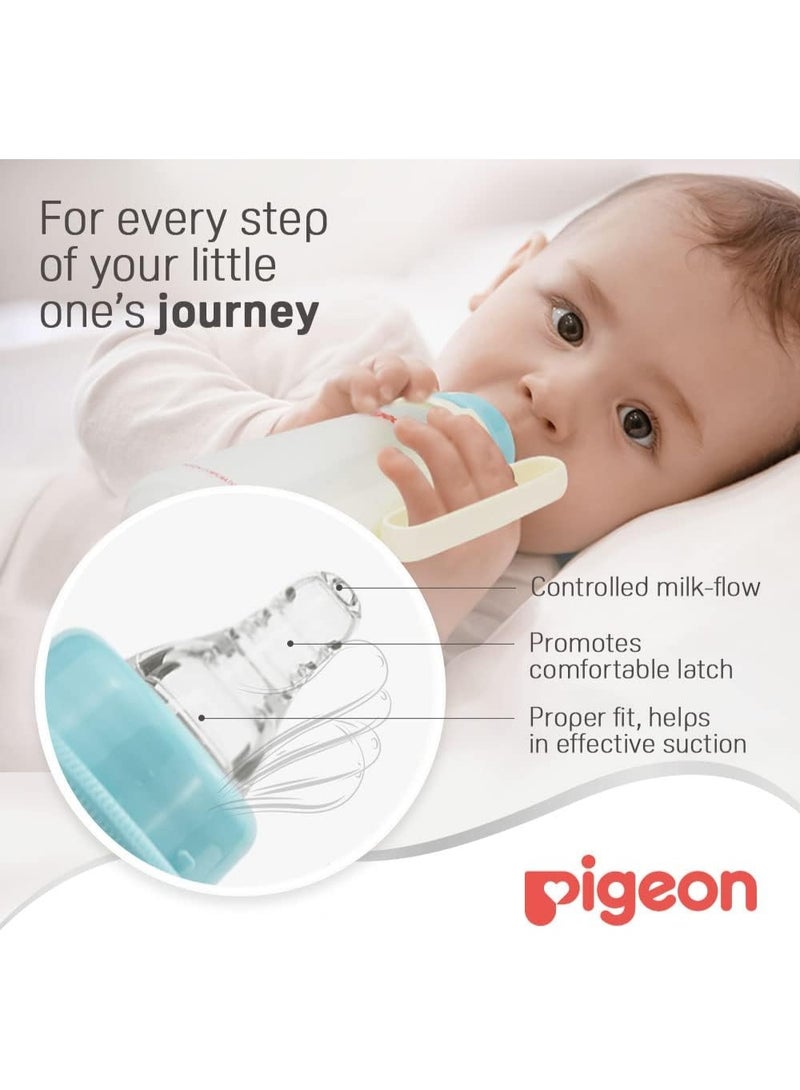 pigeon Pigeon Slim Neck Plastic Bottle White Cap Ultra Soft Silicone Nipple Bpa & Bps Free 240ml - Image 3