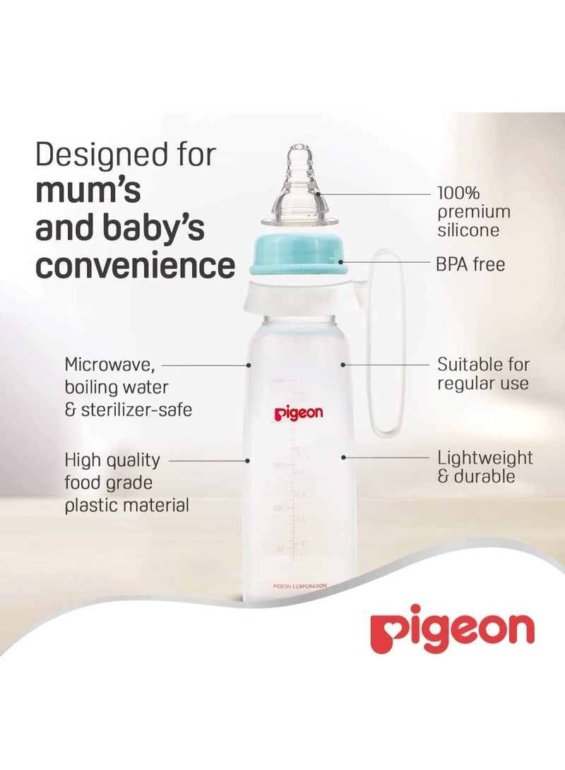 pigeon Pigeon Slim Neck Plastic Bottle White Cap Ultra Soft Silicone Nipple Bpa & Bps Free 240ml - Image 5