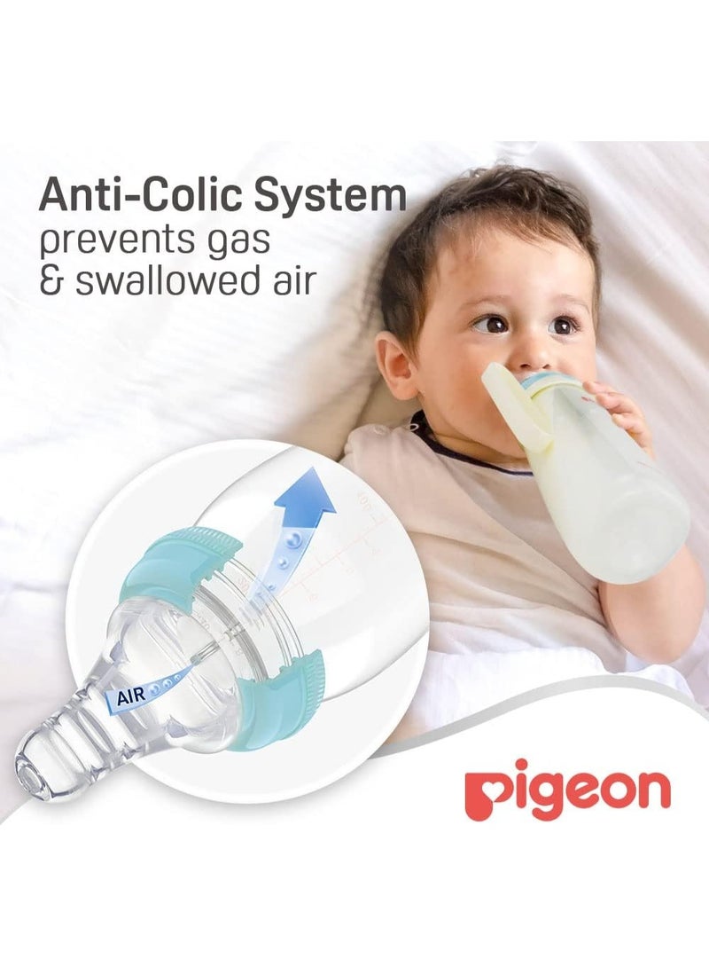 pigeon Pigeon Slim Neck Plastic Bottle White Cap Ultra Soft Silicone Nipple Bpa & Bps Free 240ml - Image 4