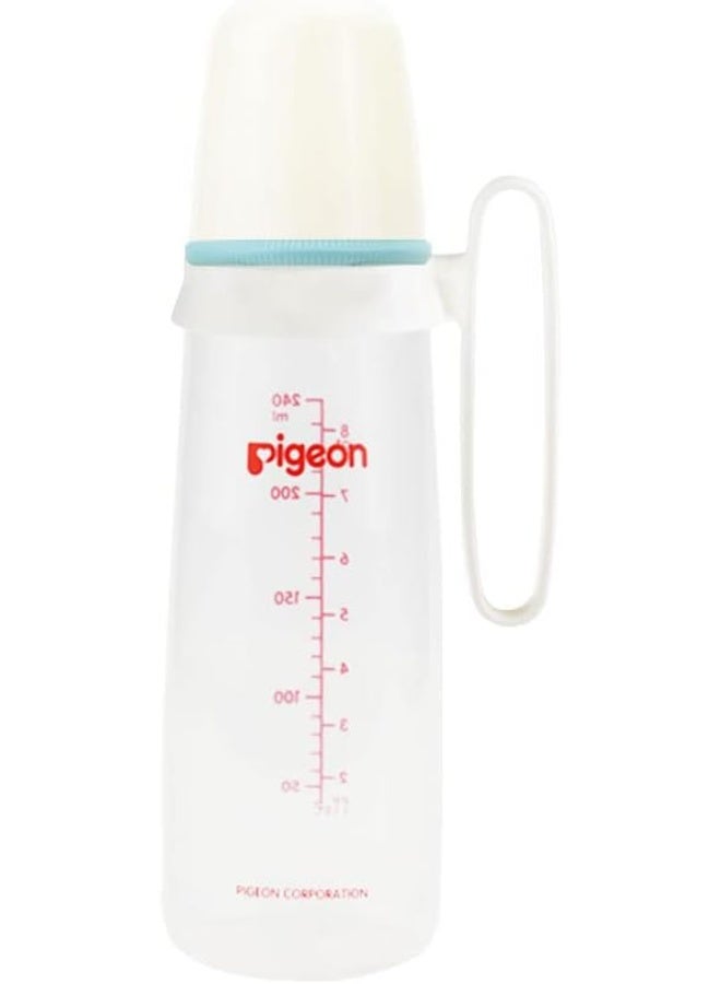 pigeon Pigeon Slim Neck Plastic Bottle White Cap Ultra Soft Silicone Nipple Bpa & Bps Free 240ml - Image 1