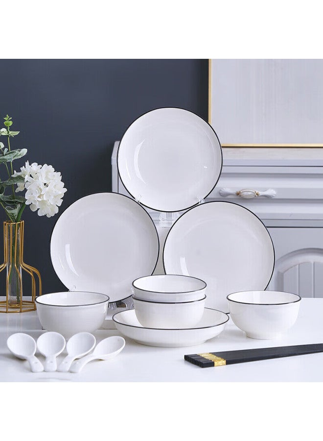 Weimingnuo Ceramic Dinnerware Set 16-piece Style Bowls Chopsticks Spoons Plates Home Use - Image 1