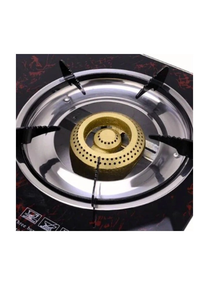 2 Burner Low Gas   Consumption Automatic Glass Stove Black and Red  - Image 3