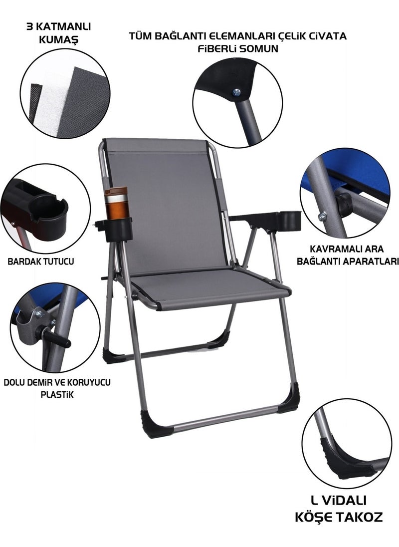 Fora Metal 2' Luxury Camping Chair with 140 Kg Carrying Capacity  - Image 2