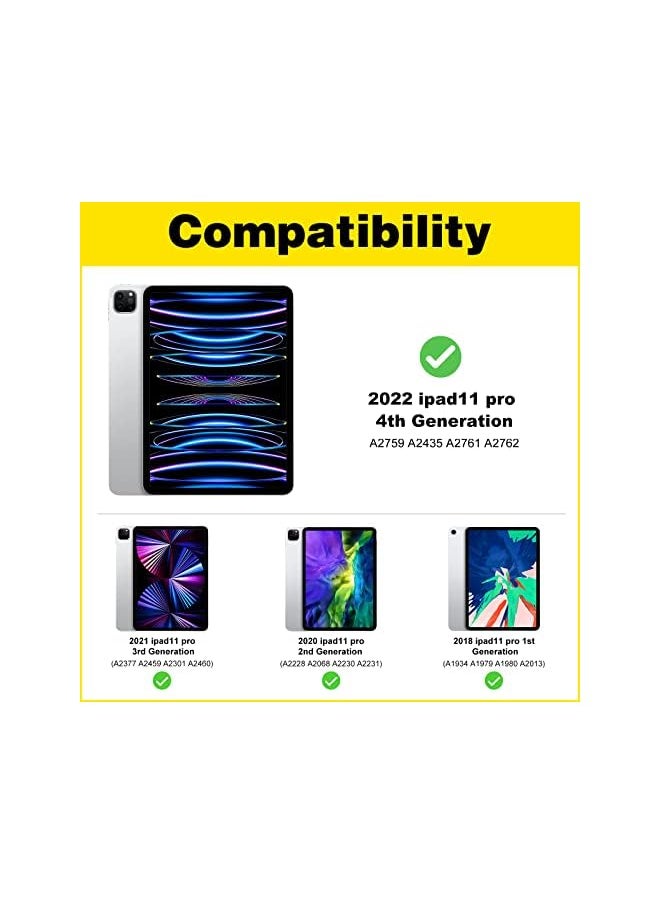Raxoom For Ipad Pro 11 / 10.9 Keyboard Case 2022 2021 2020 2018, Slim Shell Lightweight Cover With Magnetically Detachable Wireless Keyboard For Ipad Pro 11 Inch 4Th 3Rd 2Nd 1St Gen -Black  - Image 2