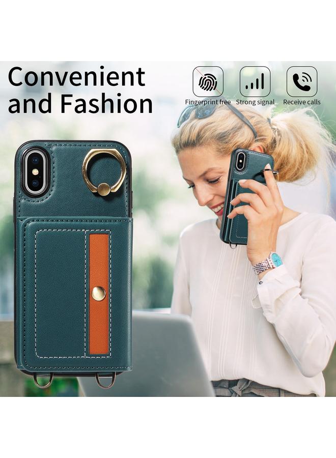S-TOP Case For iPhone X / XS Crossbodys Card Bag Ring Holder Leather Phone Case - Image 3