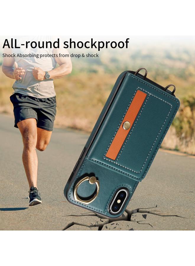 S-TOP Case For iPhone X / XS Crossbodys Card Bag Ring Holder Leather Phone Case - Image 4