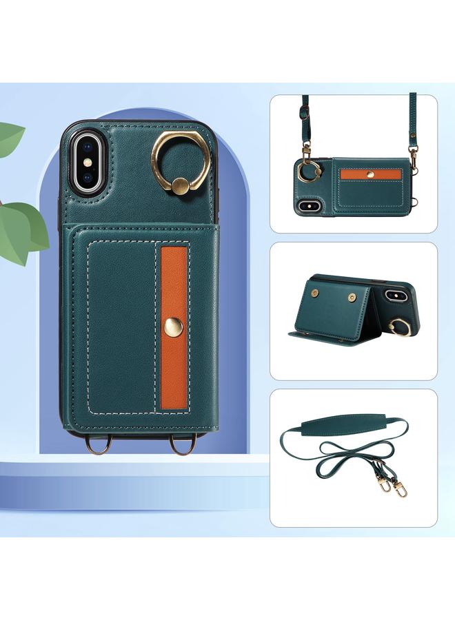 S-TOP Case For iPhone X / XS Crossbodys Card Bag Ring Holder Leather Phone Case - Image 2