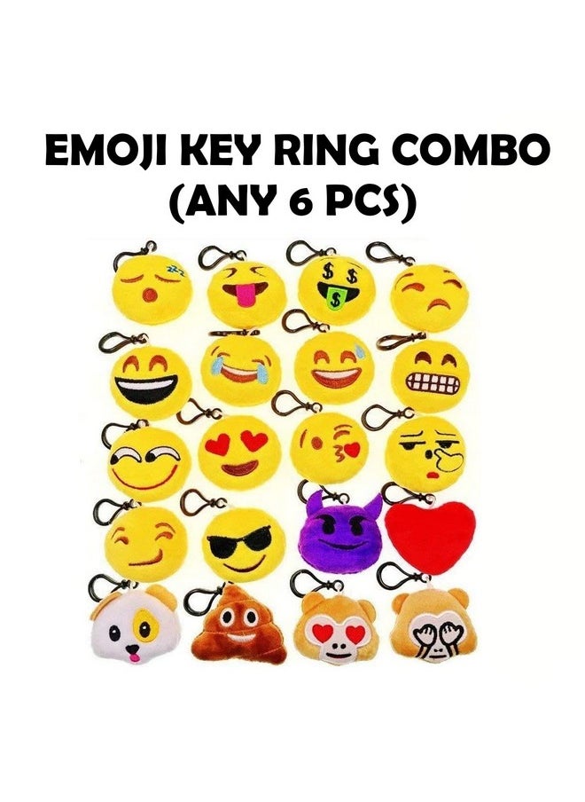 بارتي بروبس سلسلة مفاتيح Emoji من Party Propz للفتيات - 6 قطع من سلسلة مفاتيح Smiley المتنوعة كهدية للأطفال | سلسلة مفاتيح Smiley للأولاد | هدايا عيد ميلاد للأطفال | سلسلة مفاتيح لطيفة بموضوع Emoji | سلسلة مفاتيح للأطفال  - Image 2