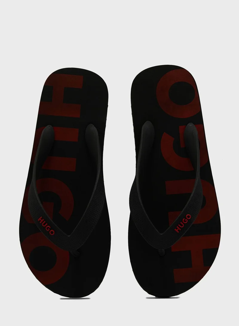 HUGO Logo Flip Flops