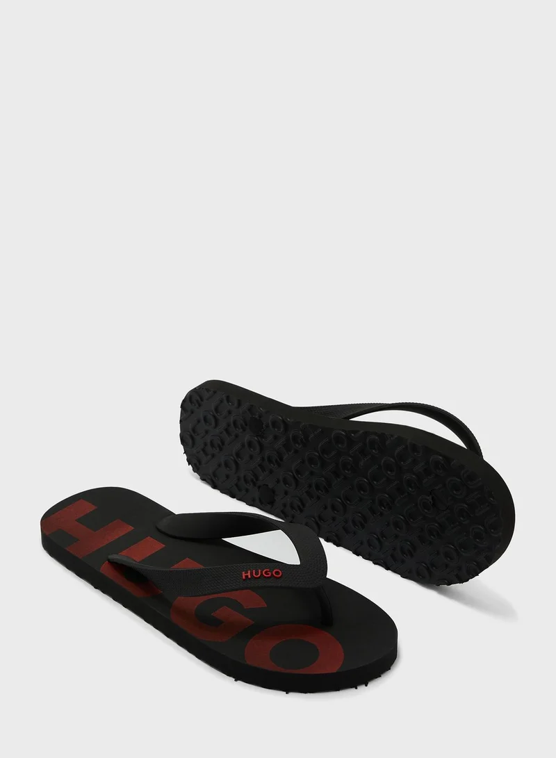 HUGO Logo Flip Flops