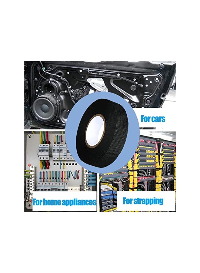promass Automotive Harness Tape, 2 Rolls Wires Fabric Tapes High Temperature Resistance Insulation Fastening Tape Wire Loom Tape, 0.74 in Ã— 49ft - Image 5