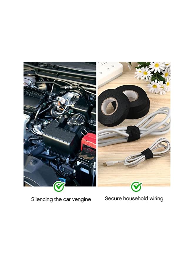 promass Automotive Harness Tape, 2 Rolls Wires Fabric Tapes High Temperature Resistance Insulation Fastening Tape Wire Loom Tape, 0.74 in Ã— 49ft - Image 4