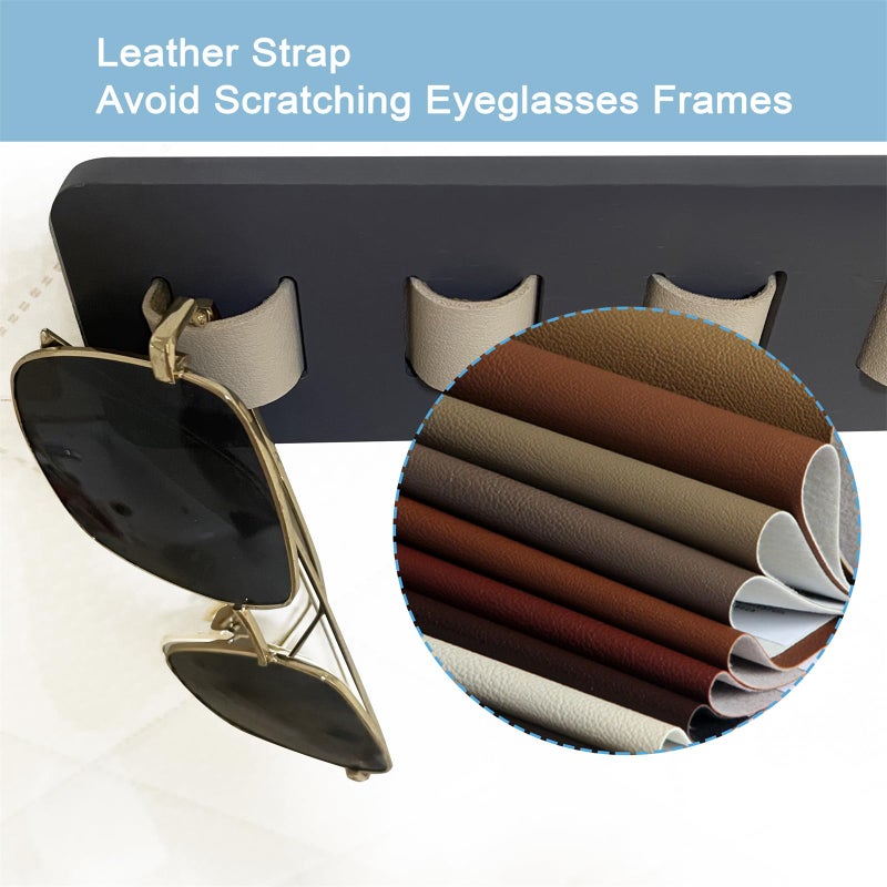FINDAMAZE FINDAMAZE Sunglasses Organizer Wall Mounted Wood Sunglass Holder for Home Glasses Holder/Sunglasses Rack,Home Decor (Gray-1pcs-long)  - Image 4