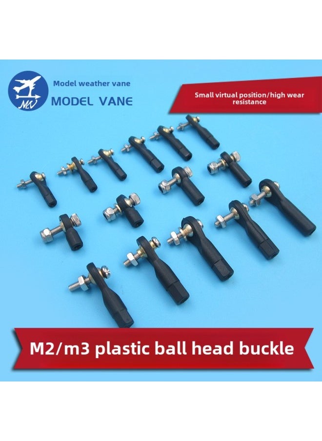 Generic - M2 M2.5 M3 Ball Head Buckle Lever Head Steering Ball Head 2mm 2.5mm 3mm Plastic Half Ball Head Buckle-Color:No. 9-3.0*l15mm Single Side Convex (with Screws) - Image 1