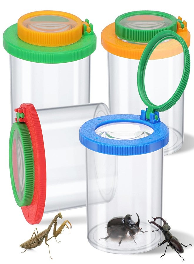 Coopay 4 Pieces Magnifying Insect Box - Bug Viewer, Critter Insect Cage, Container, Bug Catcher Cage, Jar Collecting Kit for Children, Kids Science Nature Exploration Tools - Image 1