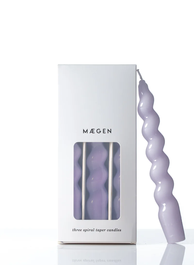 Maegen Spiral Taper Candle - Lilac