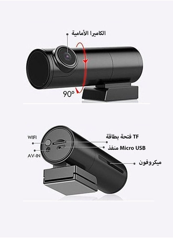 داش كام أمامية بدقة 4K وخلفية بدقة 1080P – مزودة بواي فاي وGPS وتحكم صوتي، مع رؤية ليلية ونظام مراقبة أثناء الوقوف